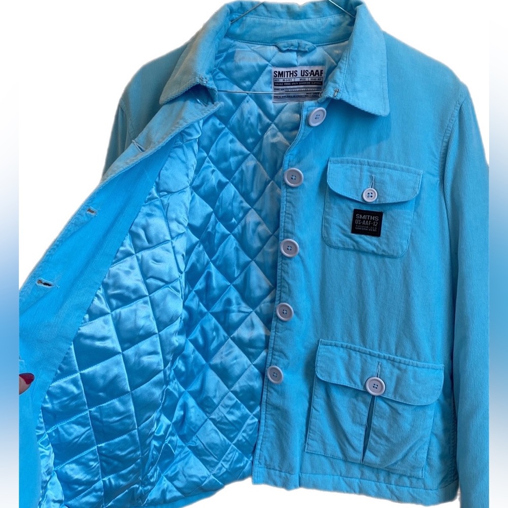 Vintage Blue Corduroy Barn Jacket Turquoise by SMITH’S Size L